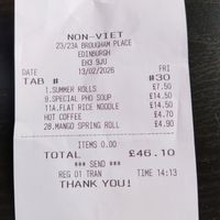  at Non Viet Vegan in Edinburgh