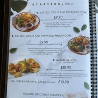 Menu  at Non Viet Vegan in Edinburgh