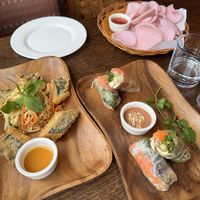 Summer rolls and ha long cakess  at Non Viet Vegan in Edinburgh