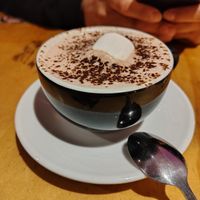 Chocolate caliente con leche de soya at PaniniCafe in Valparaiso