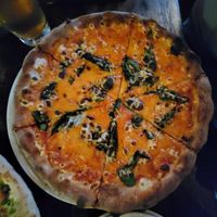 Margherita pizza at Roscoe's Pizzeria in Takoma Park