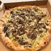 Vegan Wild Mushroom Pizza  at Roscoe's Pizzeria in Takoma Park