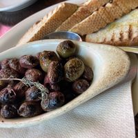 Roasted marinated olives  at Roscoe's Pizzeria in Takoma Park