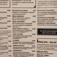 Menu at Antica Napoli in Bremen