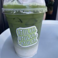 Matcha latte with soy milk  at Atulea Matcha in Seattle