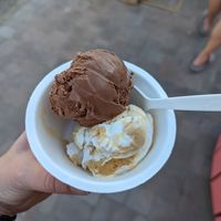 Cold brew and chocolate truffle at Jeni's Ice Creams in Durham