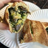 Vegan broccoli mushroom spinach roll  at Red Volpe Pizzeria Ristorante in Bethpage
