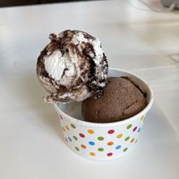 Vanilla fudge, and coffee  at Coney Waffle in Brooklyn