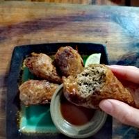 Mushroom "chicken thighs. Taste awesome, unfortunately this dish is pricey for its size. at Pu Ti in San Jose