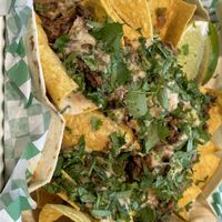 Vegan Beef Nachos  at Bussin' Birria Tacos in Bloomington