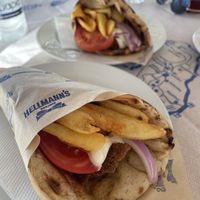 Delicious! Vegan gyro with vegan sauce!   at Piatsa Souvlaki Grill House Oia in Oia