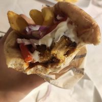 souvlaki wrap at Piatsa Souvlaki Grill House Oia in Oia