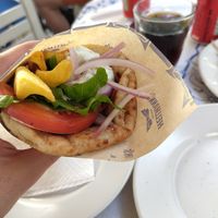 Gyros (lots of the 'meat' hidden) at Piatsa Souvlaki Grill House Oia in Oia