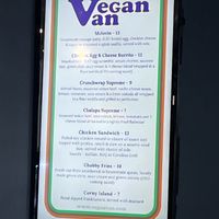 Menu  at Vegan Van @ Park Hill Kitchens in Denver
