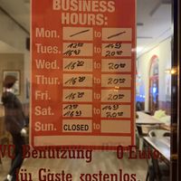 Opening hours.  at Burgerkult in Neubrandenburg
