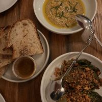 Sourdough, baba ganoush, cod lettuce   at Tempus in Katoomba