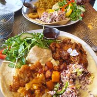 Sizzling veg roti & chickpea roti at Yard V in West London