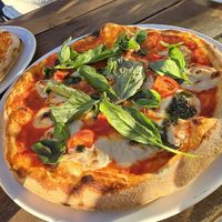 Margherita pizza at The Baby Goat Barn in Hamburg