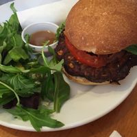 black bean burger at Coffee Emporium in Cincinnati
