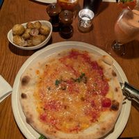 Vegan Margherita and Vegan Roast Potatoes at Gusto Italian in Liverpool