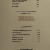 Menu at Intercultural Cafe in Klaipeda