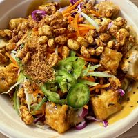 Spicy Peanut Noodles with Life Alive’s new tofu   at Life Alive Organic Cafe in Cambridge