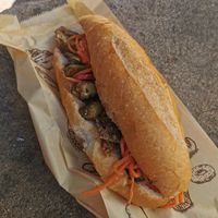 Mock Duck ohne Mayo (& weil piki auch ohne coriander&zwiebeln) super lecker!! at Anna's Banh Mi Co in West End