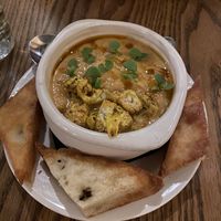 Gazpacho with bread - yum  at Jardin in Madison