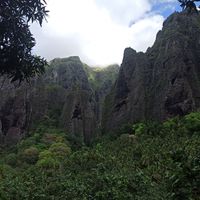 View of the mountains next to Kua's house at Kua & Teiki in Nuku Hiva