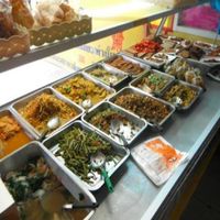 Assorted Vegetable dishes pre-cooked. at Mae Orathai Vegetarian in Phuket