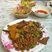 Spicy Curry mit Non Beef und Gemüse at Mae Orathai Vegetarian in Phuket