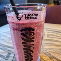Berry smoothie with oat milk at Tucano Coffee Costa Rica in Chisinau