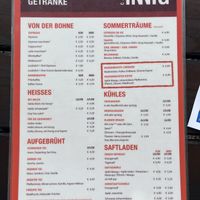 Speisekarte Getränke 1  at Café INNiG in Rosenheim