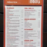 Speisekarte Frühstück  at Café INNiG in Rosenheim
