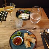 Vegan starters: Summer rolls (67) and spring rolls (66) at Madame Tâm Burtscheid in Aachen