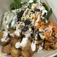 Sticky sesame tofu poké bowl  at Nook in Bath
