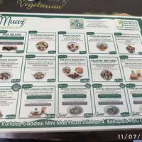 Menu at Muaz Vegetarian in Kyrenia