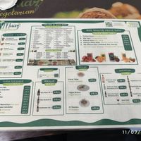 Menu at Muaz Vegetarian in Kyrenia