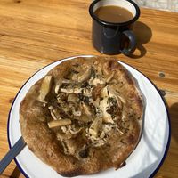 Wild mushroom flatbread   at Heyl Bakery in Plymouth