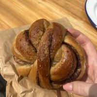 Cinnamon bun  at Heyl Bakery in Plymouth