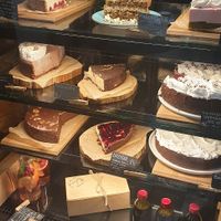 Choice of cakes at Fukafe in Gdansk
