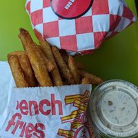 Classic fast food wrappers at Romeos Vegan Burgers in Greensboro