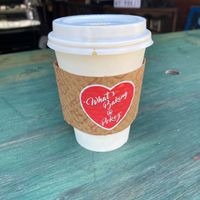 Lavender latte with oat milk  at What's Baking in San Diego