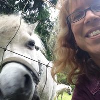 Selfie (*for the horse!) at Someday Farm Vegan Bed and Breakfast in Freeland