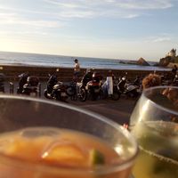 Our cocktails with a view Côte des Basques and Villa Belza at Le Surfing in Biarritz