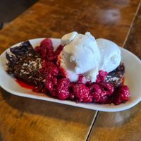 Chocolate cake at Backagården Öland in Farjestaden