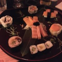 Vegan sushi boat at Moshimo in Brighton