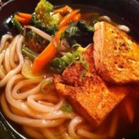 Organic Tofu Udon Noodle Soup at Moshimo in Brighton