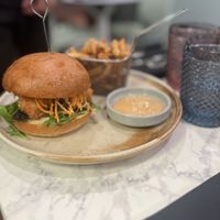 Lucifer + fries  at Bvrger in Montreal