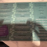 menu drinks   at Bvrger in Montreal